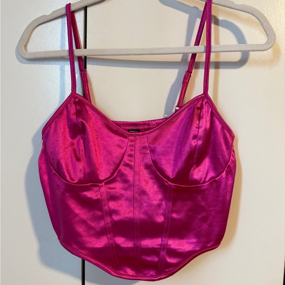 Shein Fuchsia Pink Satin Camisole | Size Medium
